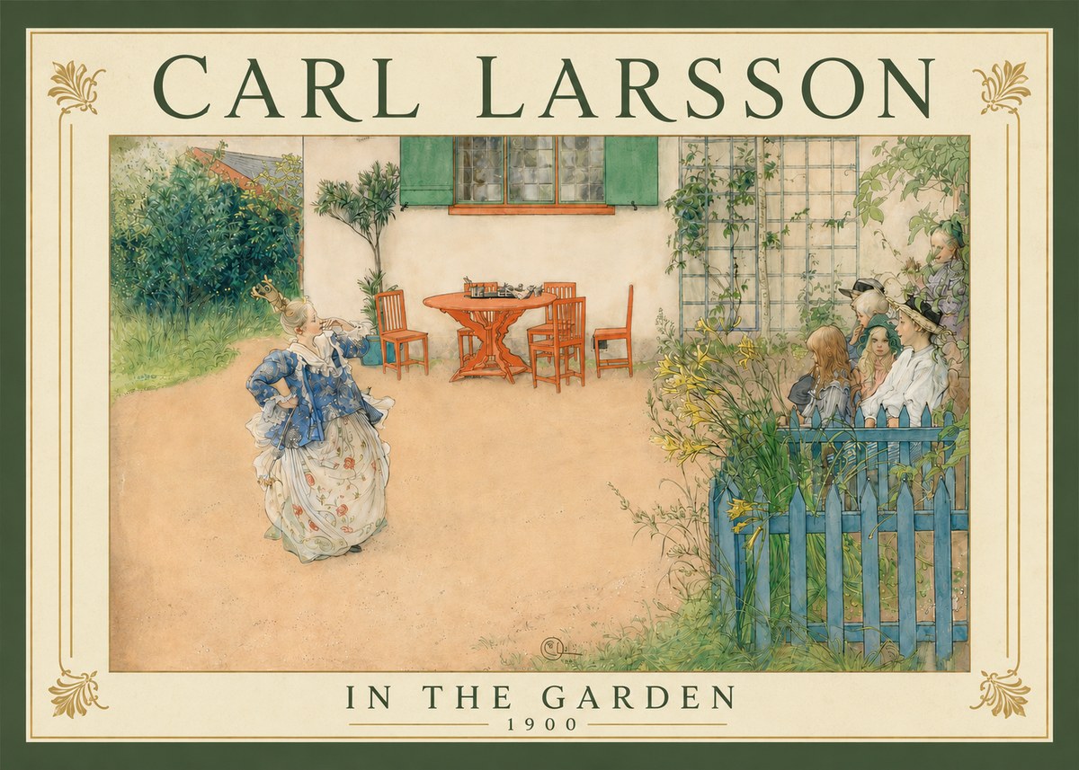 Carl Larsson In the Garden No4 - Juliste