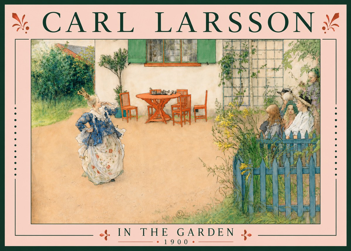 Carl Larsson In the Garden No5 - Juliste