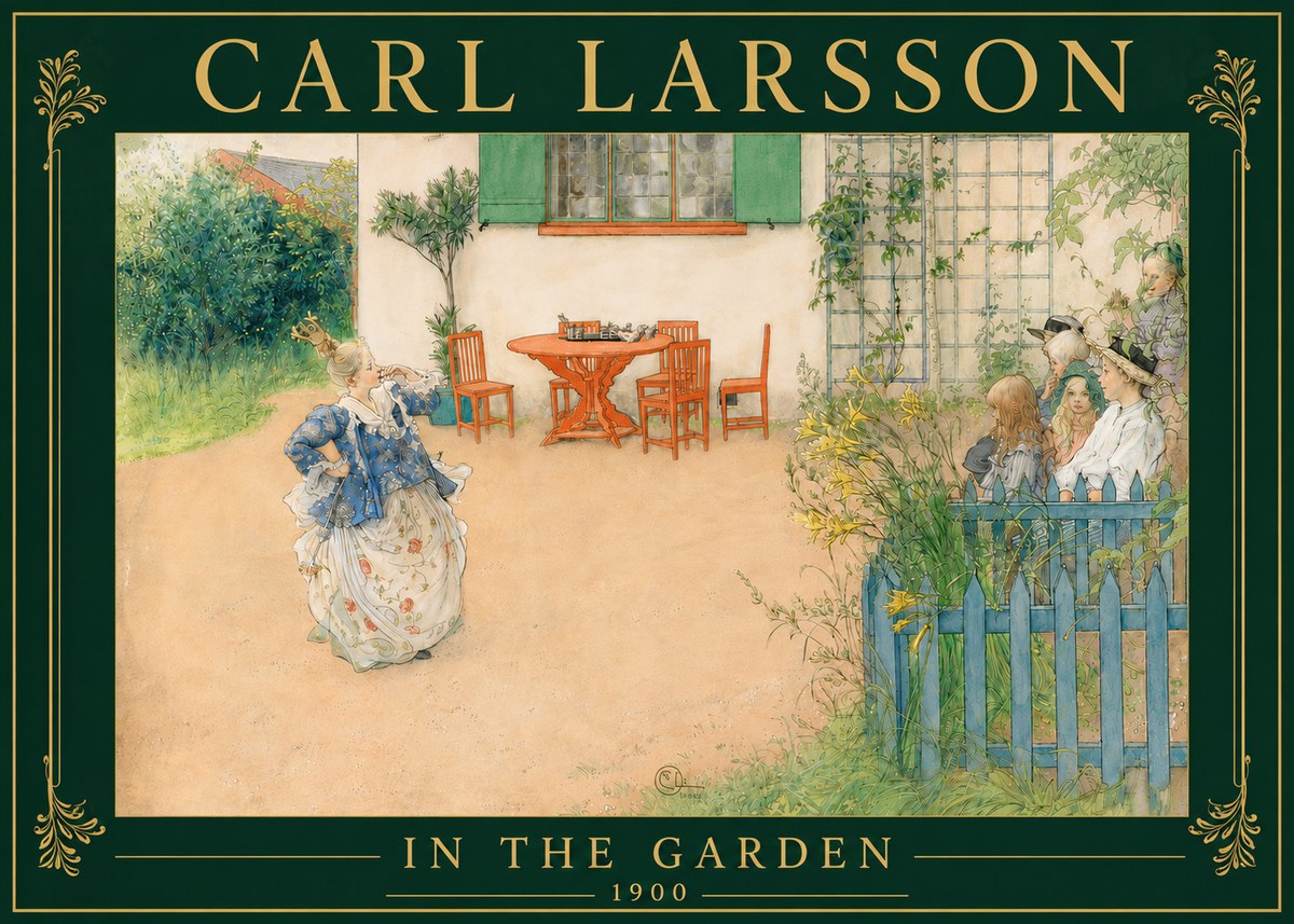 Carl Larsson In the Garden No6 - Juliste