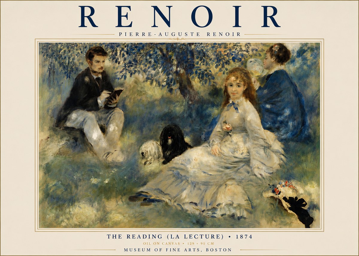 Renoir The Reading (La Lecture) No4 - Juliste