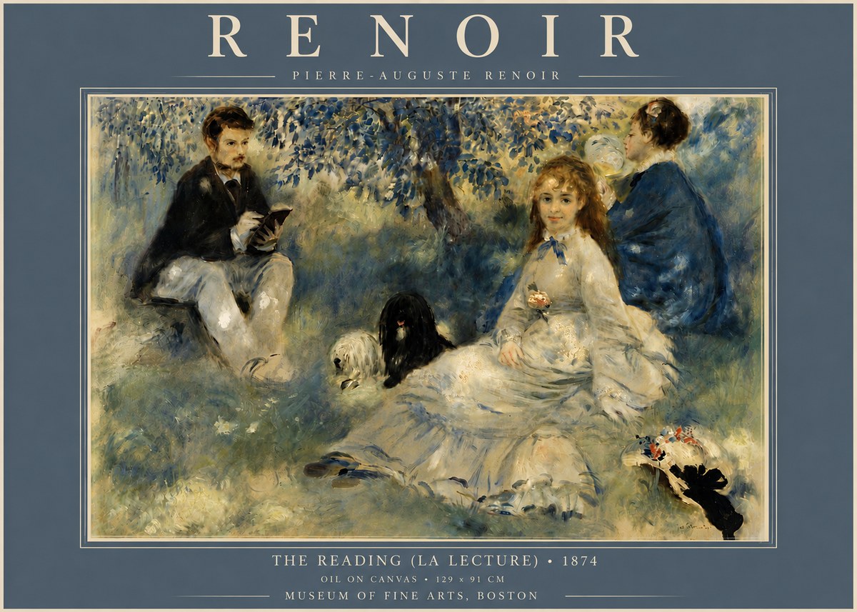 Renoir The Reading (La Lecture) No5 - Juliste