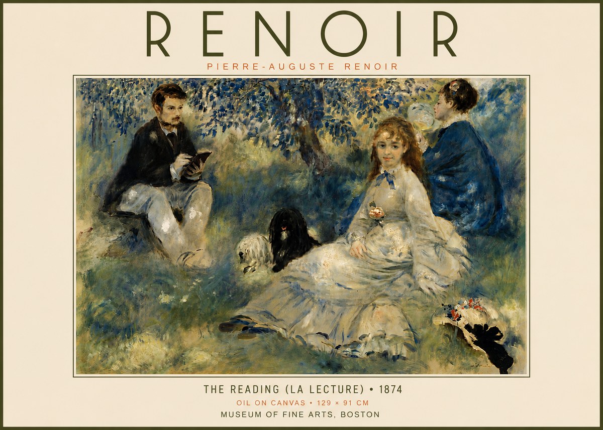 Renoir The Reading (La Lecture) No6 - Juliste
