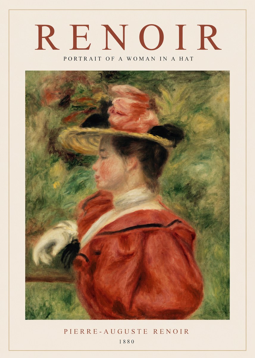 Renoir Portrait of a Woman in a Hat No1 - Juliste