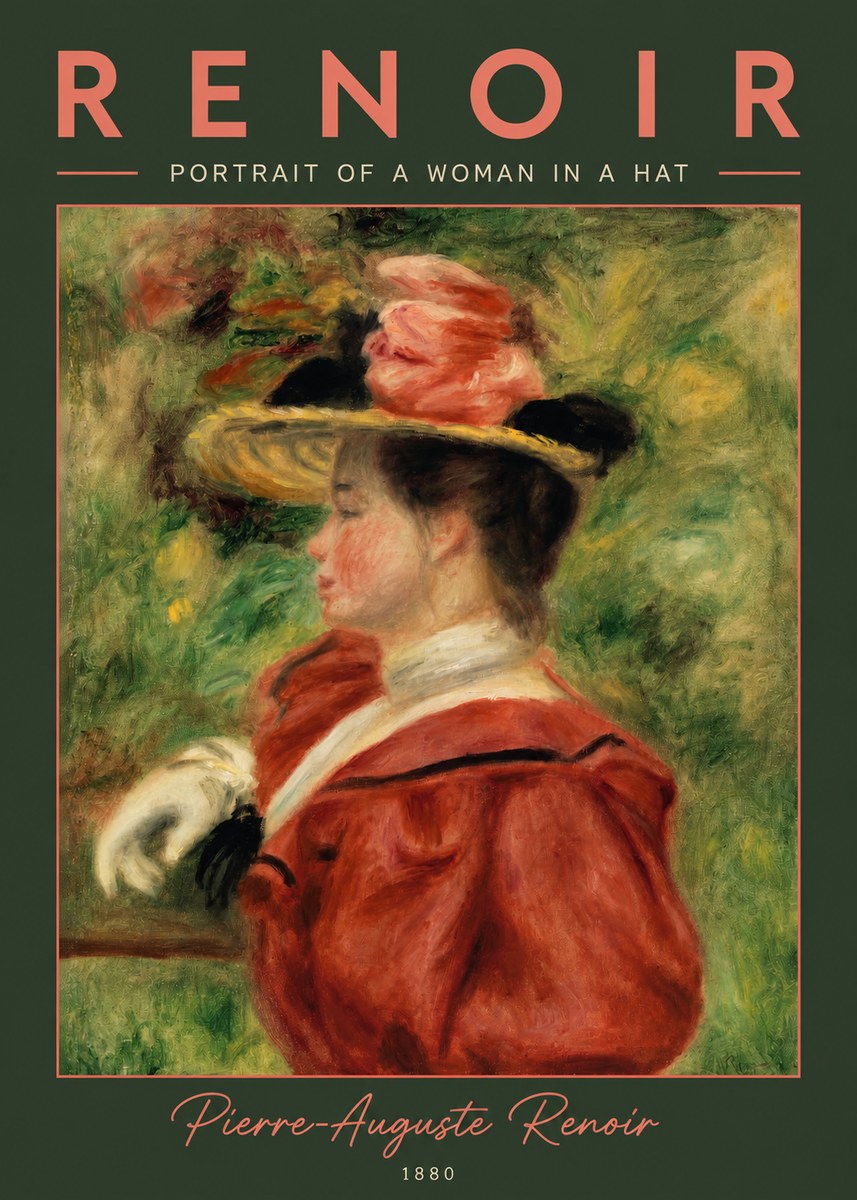 Renoir Portrait of a Woman in a Hat No2 - Juliste
