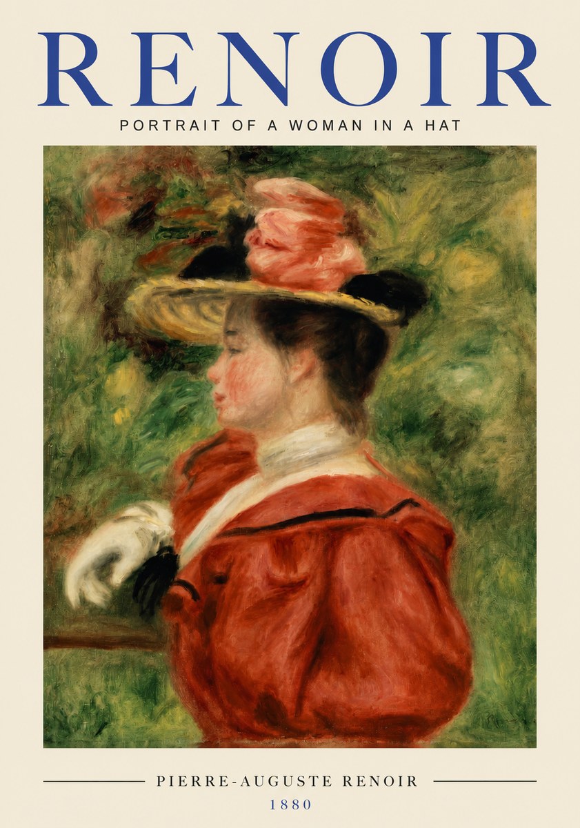 Renoir Portrait of a Woman in a Hat No3 - Juliste