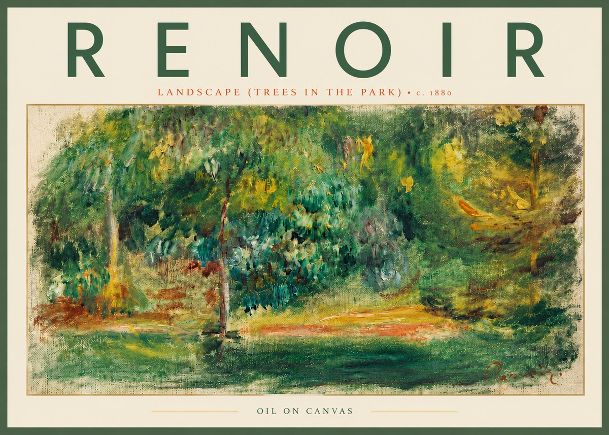 Renoir Landscape (Trees in the Park) No5 - Juliste