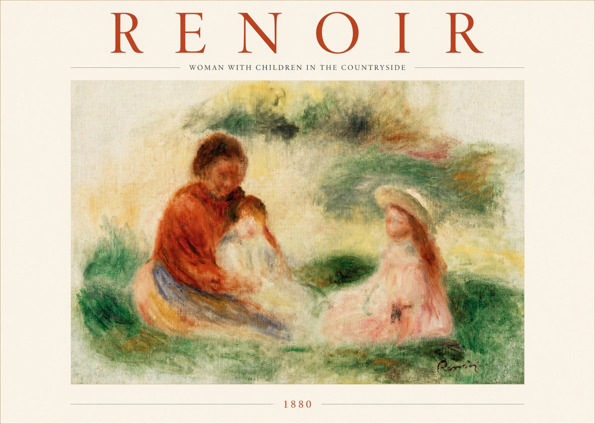 Renoir Woman with Children in the Countryside No3 - Juliste
