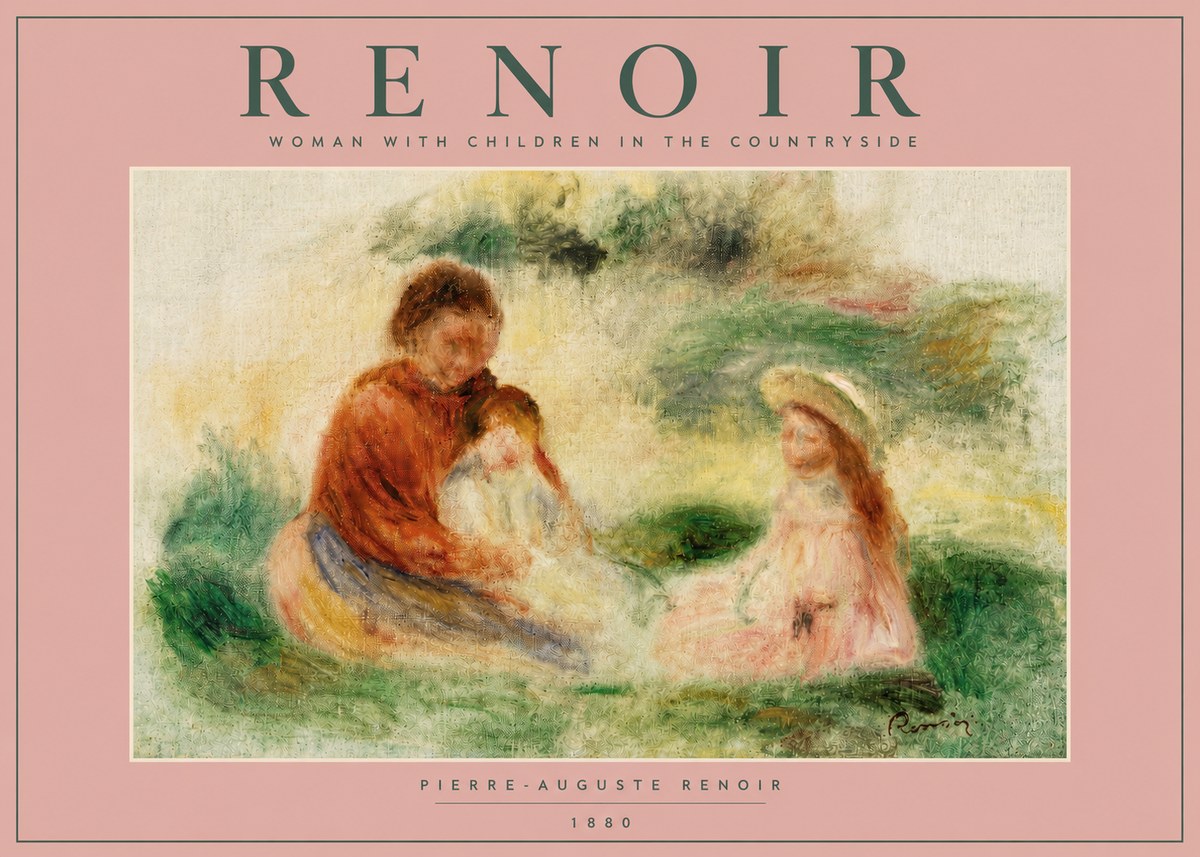 Renoir Woman with Children in the Countryside No4 - Juliste