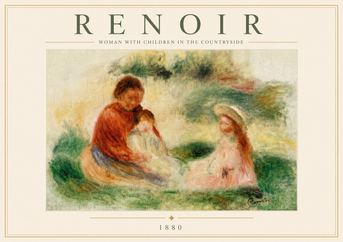 Renoir Woman with Children in the Countryside No5 - Juliste