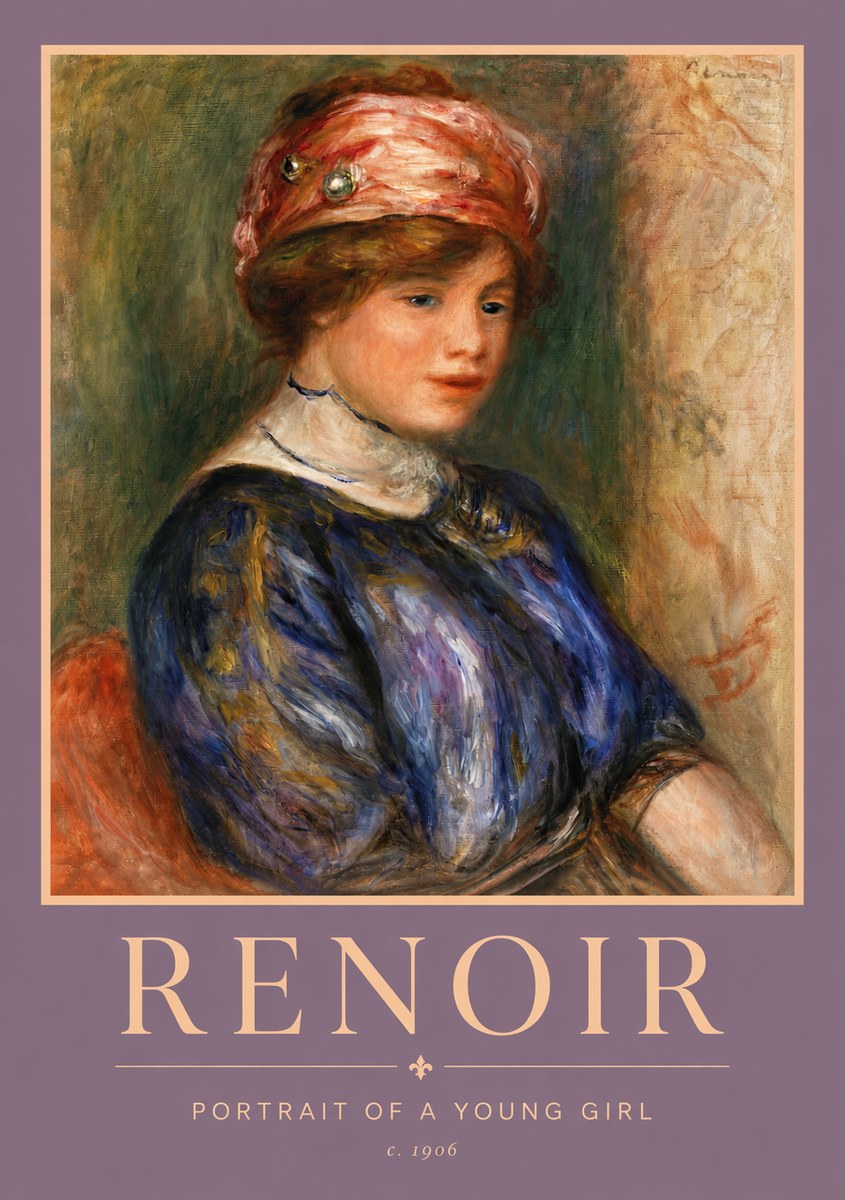 Renoir Portrait of a Young Girl II No5 - Juliste