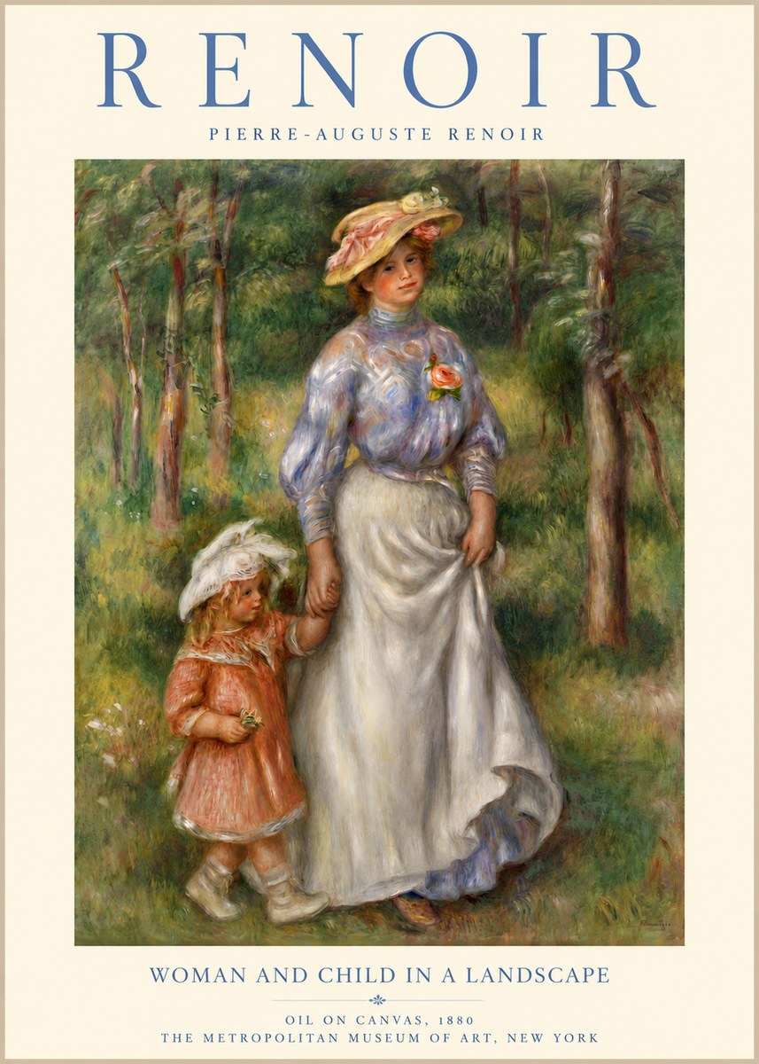 Renoir Woman and Child in a Landscape I No3 - Juliste