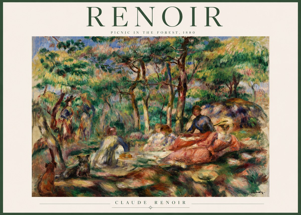 Renoir Picnic in the Forest No3 - Juliste