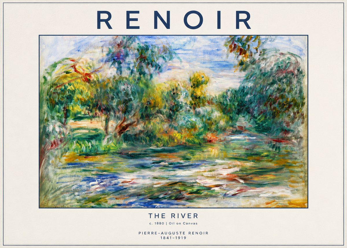 Renoir The River No2 - Juliste