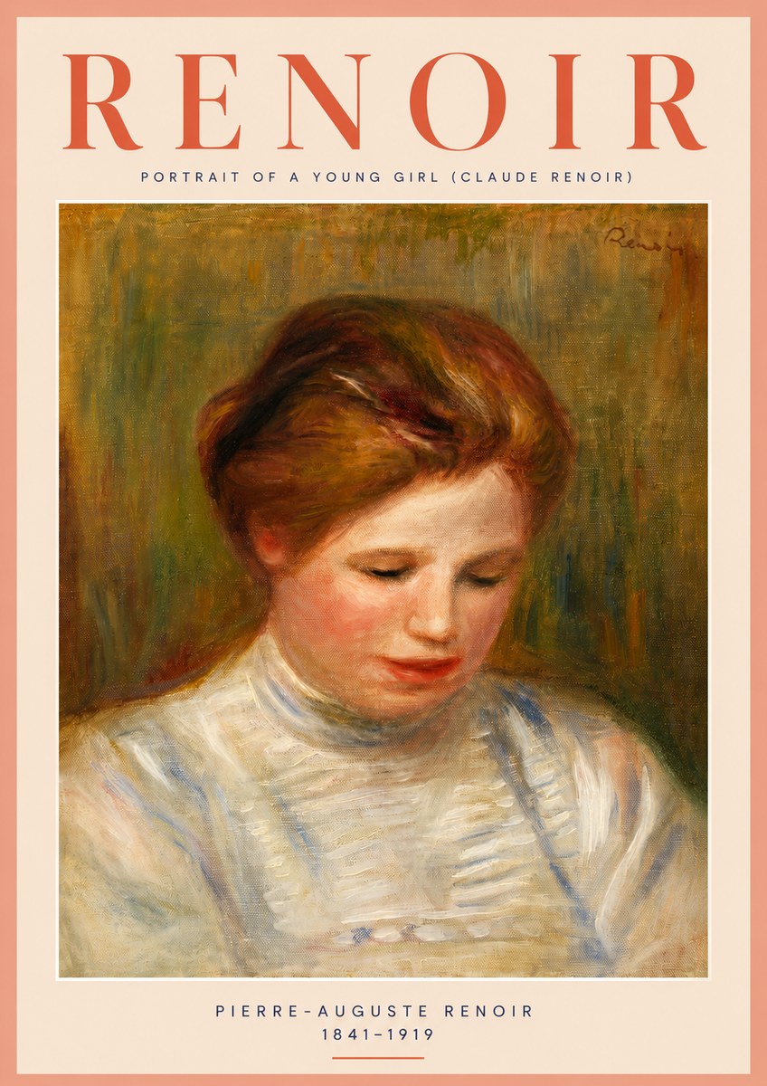 Renoir Portrait of a Young Girl (Claude Renoir) No4 - Juliste