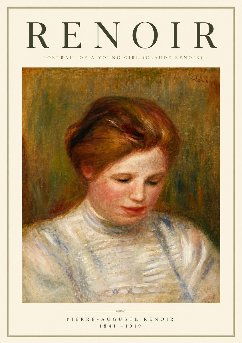 Renoir Portrait of a Young Girl (Claude Renoir) No5 - Juliste