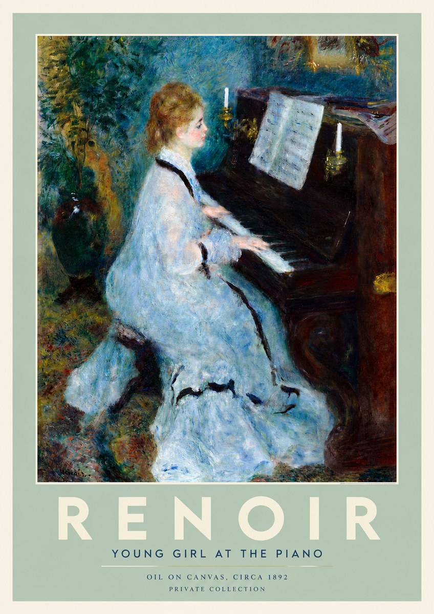 Renoir Young Girl at the Piano No3 - Juliste