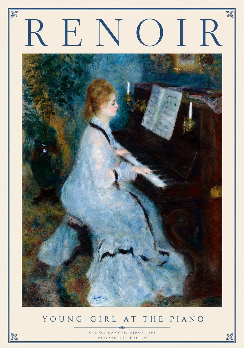 Renoir Young Girl at the Piano No4 - Juliste