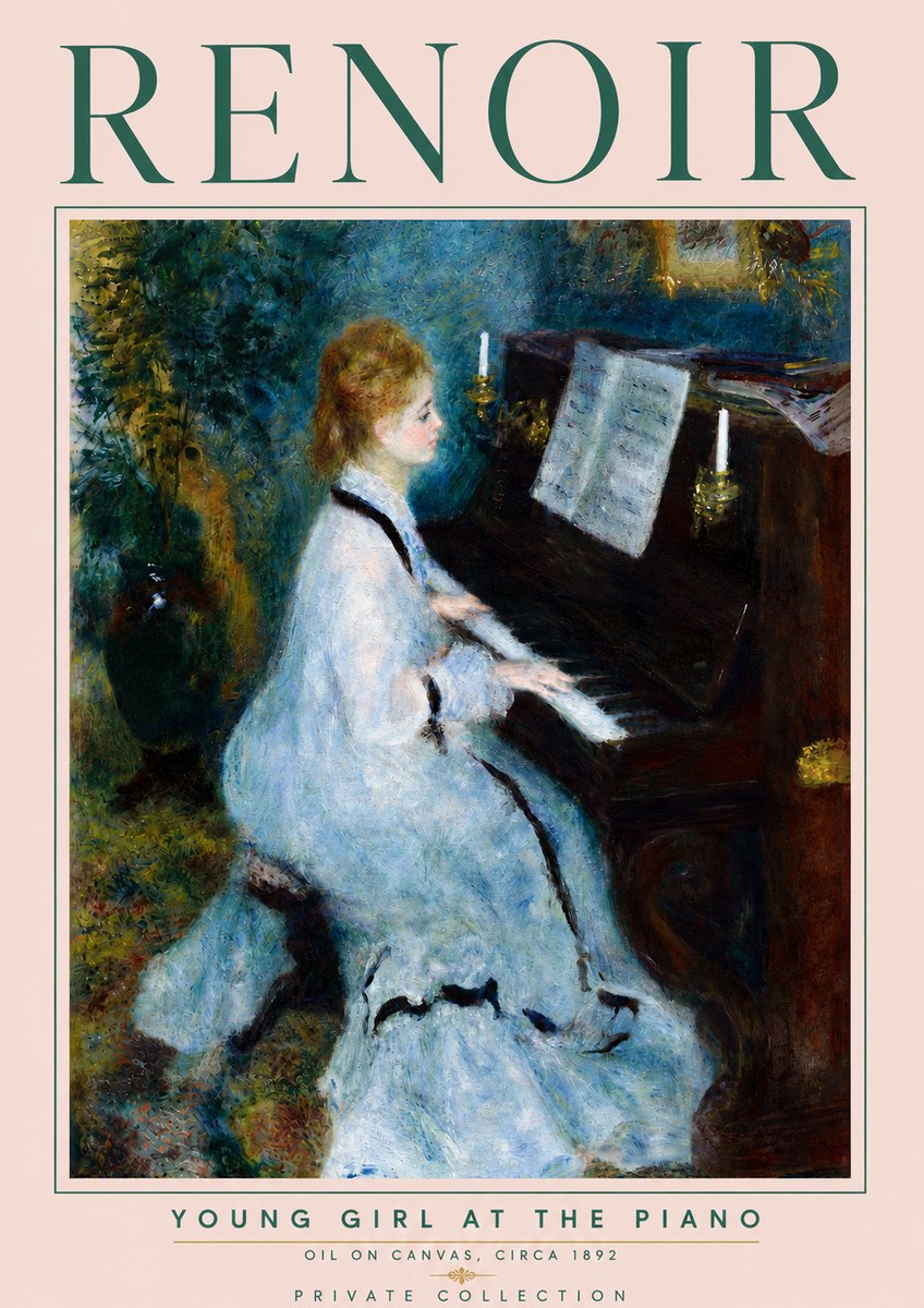 Renoir Young Girl at the Piano No5 - Juliste