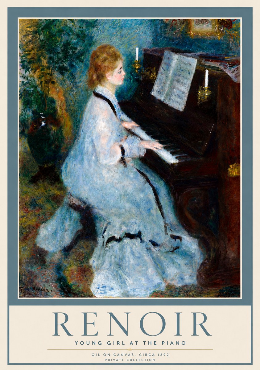 Renoir Young Girl at the Piano No6 - Juliste