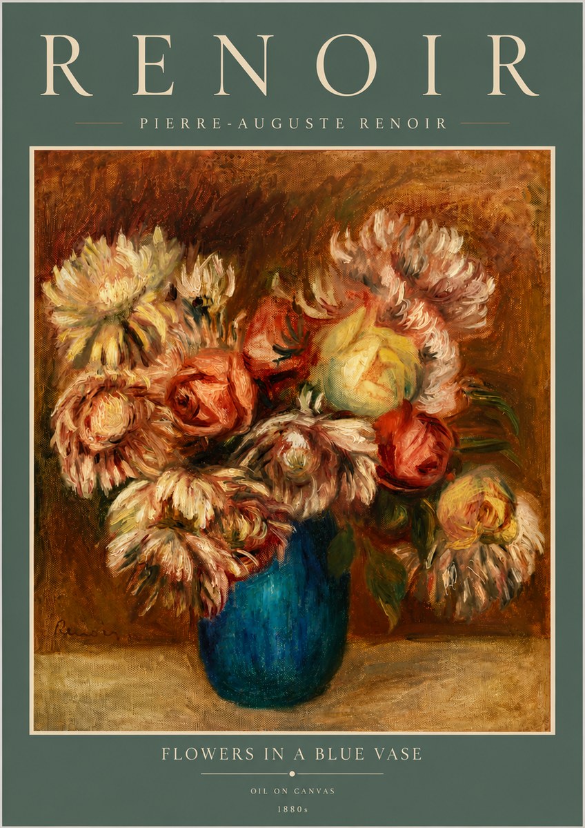 Renoir Flowers in a Blue Vase No6 - Juliste