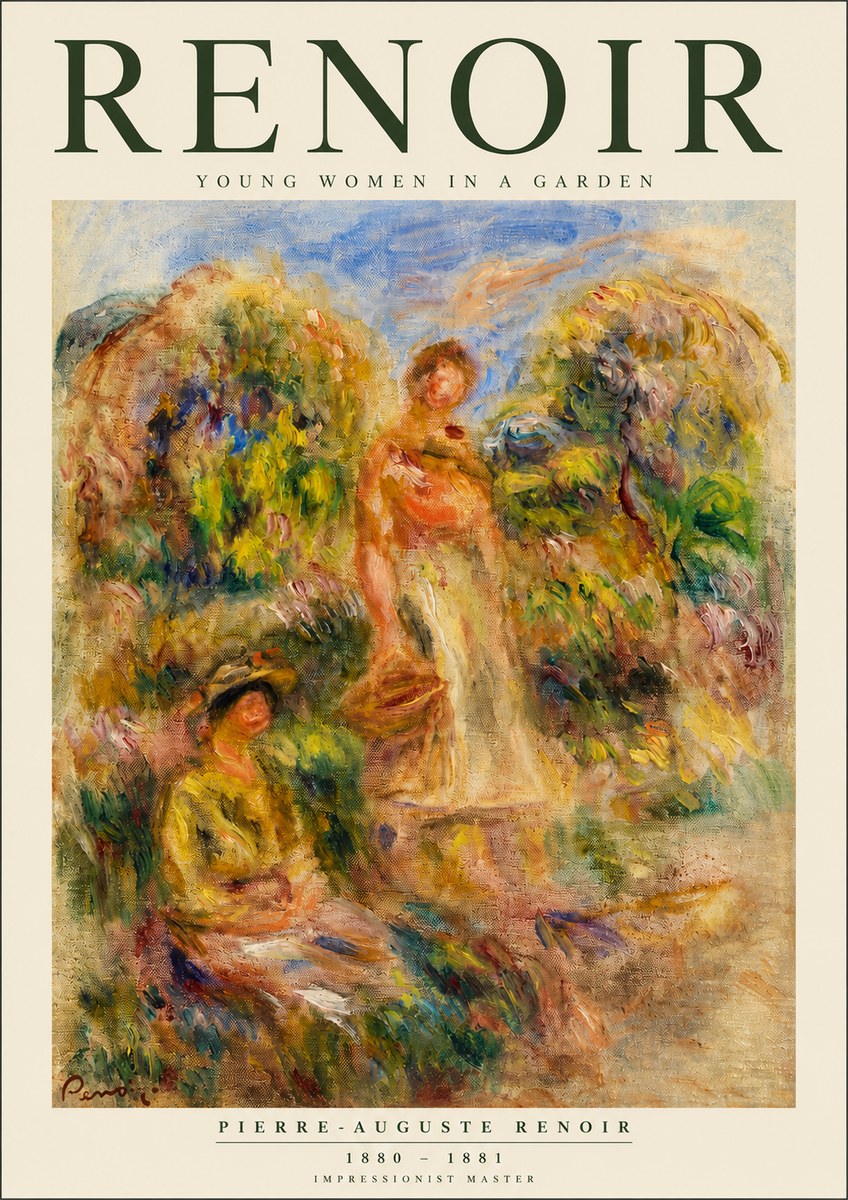 Renoir Young Women in a Garden No3 - Juliste