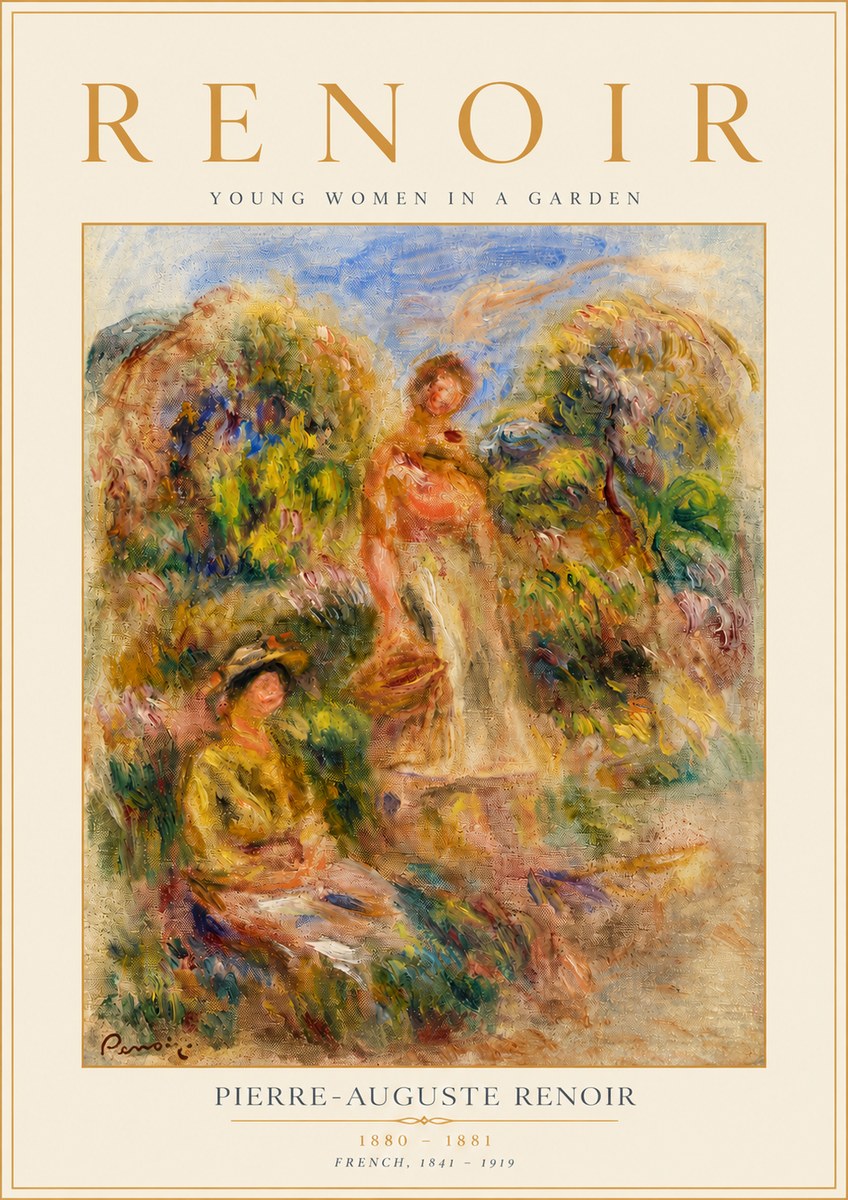 Renoir Young Women in a Garden No4 - Juliste