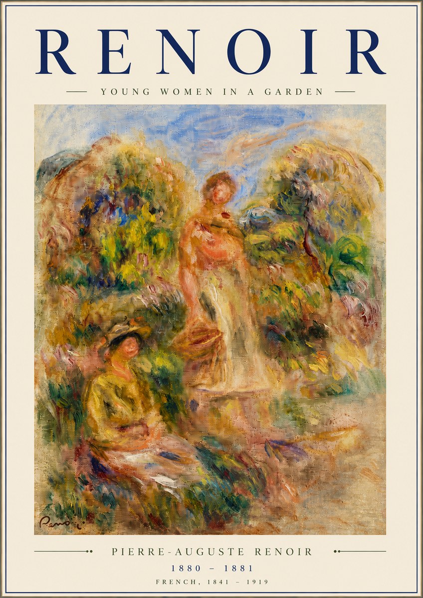 Renoir Young Women in a Garden No6 - Juliste