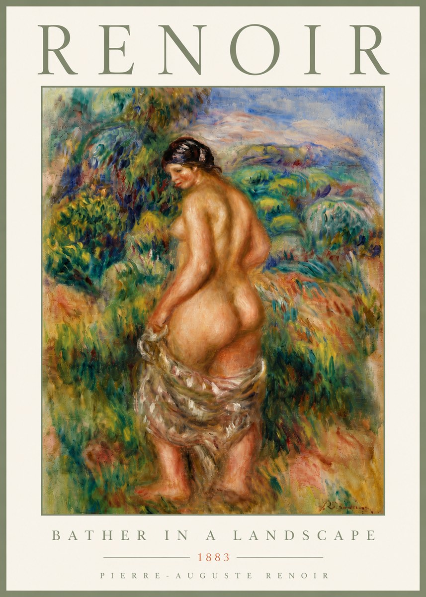 Renoir Bather in a Landscape No6 - Juliste