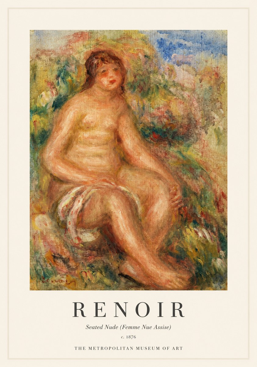 Renoir Seated Nude (Femme Nue Assise) No1 - Juliste