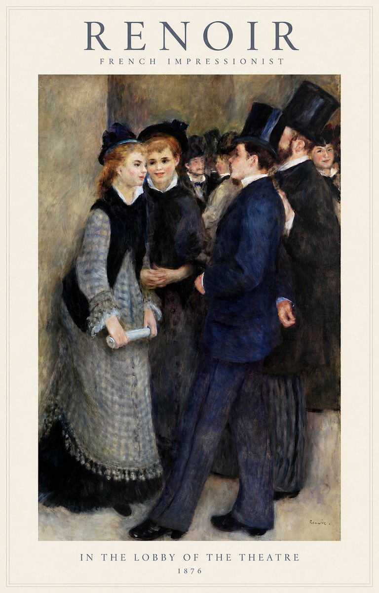 Renoir In the Lobby of the Theatre No1 - Juliste