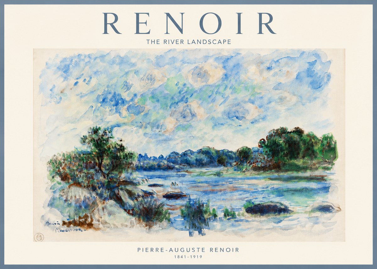 Renoir The River Landscape No3 - Juliste