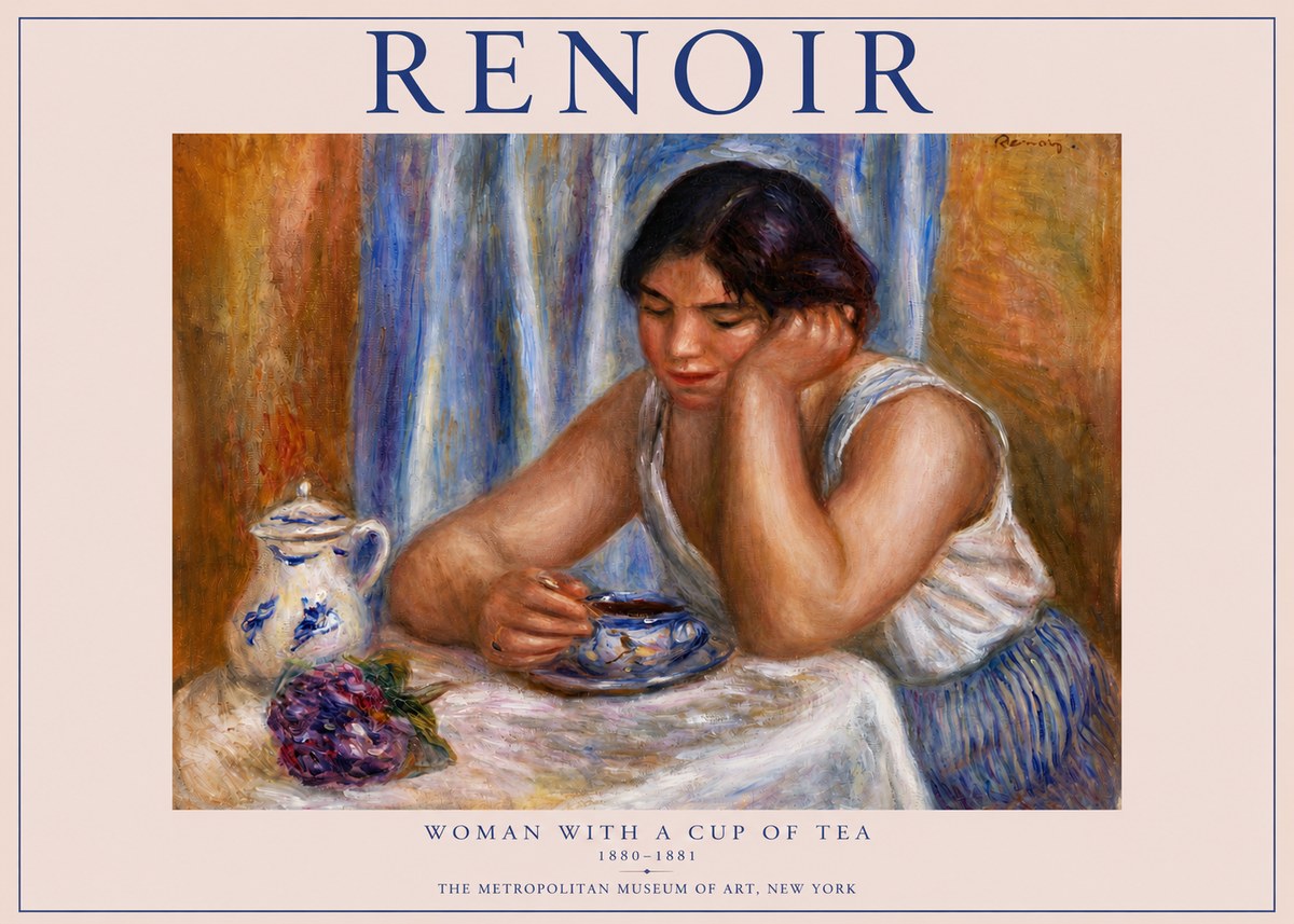Renoir Woman with a Cup of Tea No3 - Juliste