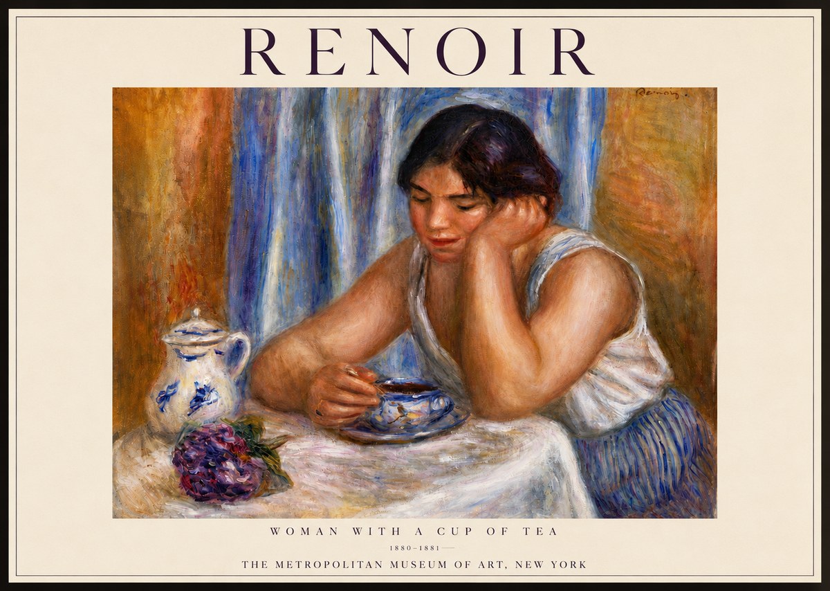 Renoir Woman with a Cup of Tea No4 - Juliste