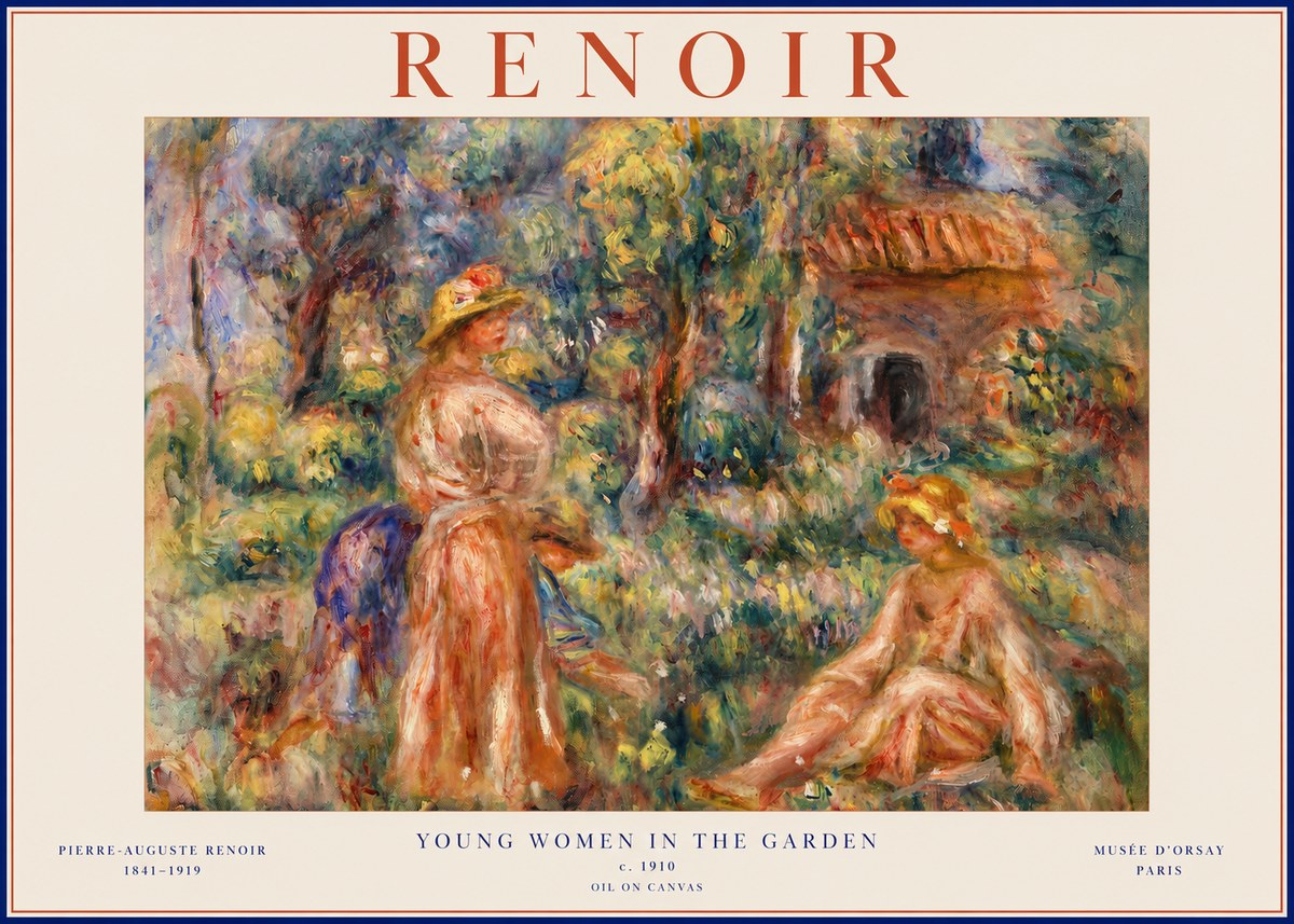 Renoir Young Women in the Garden I No2 - Juliste
