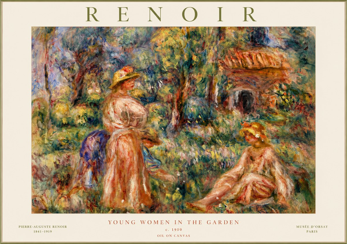 Renoir Young Women in the Garden I No3 - Juliste