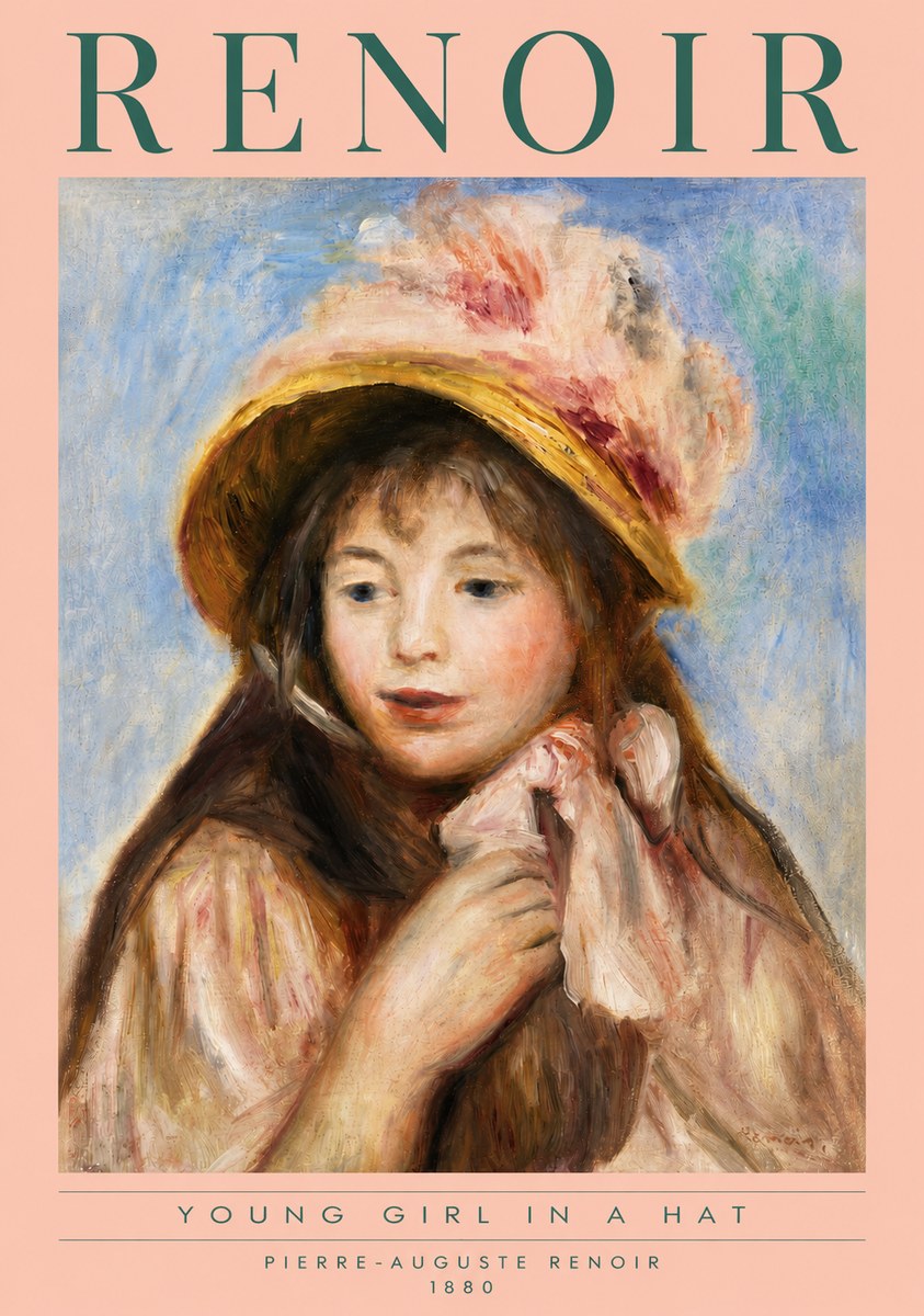 Renoir Young Girl in a Hat No3 - Juliste