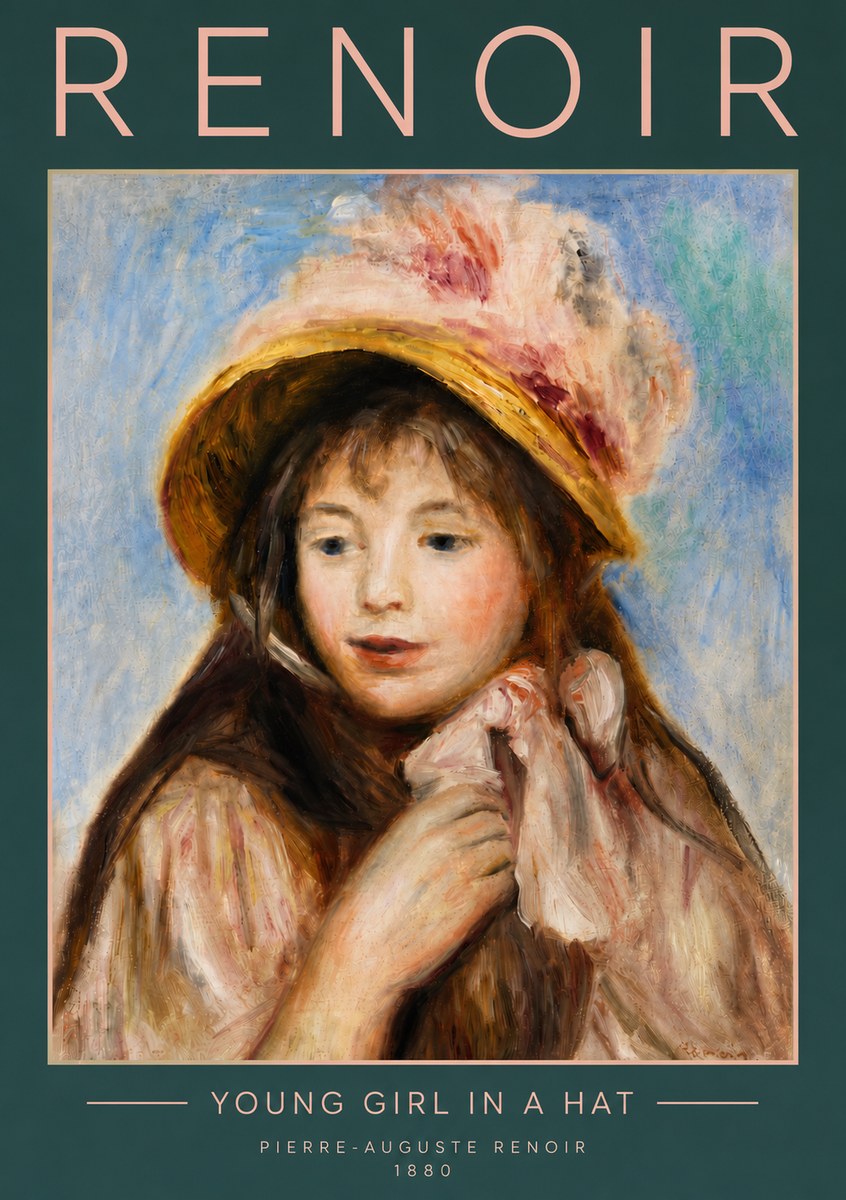 Renoir Young Girl in a Hat No5 - Juliste