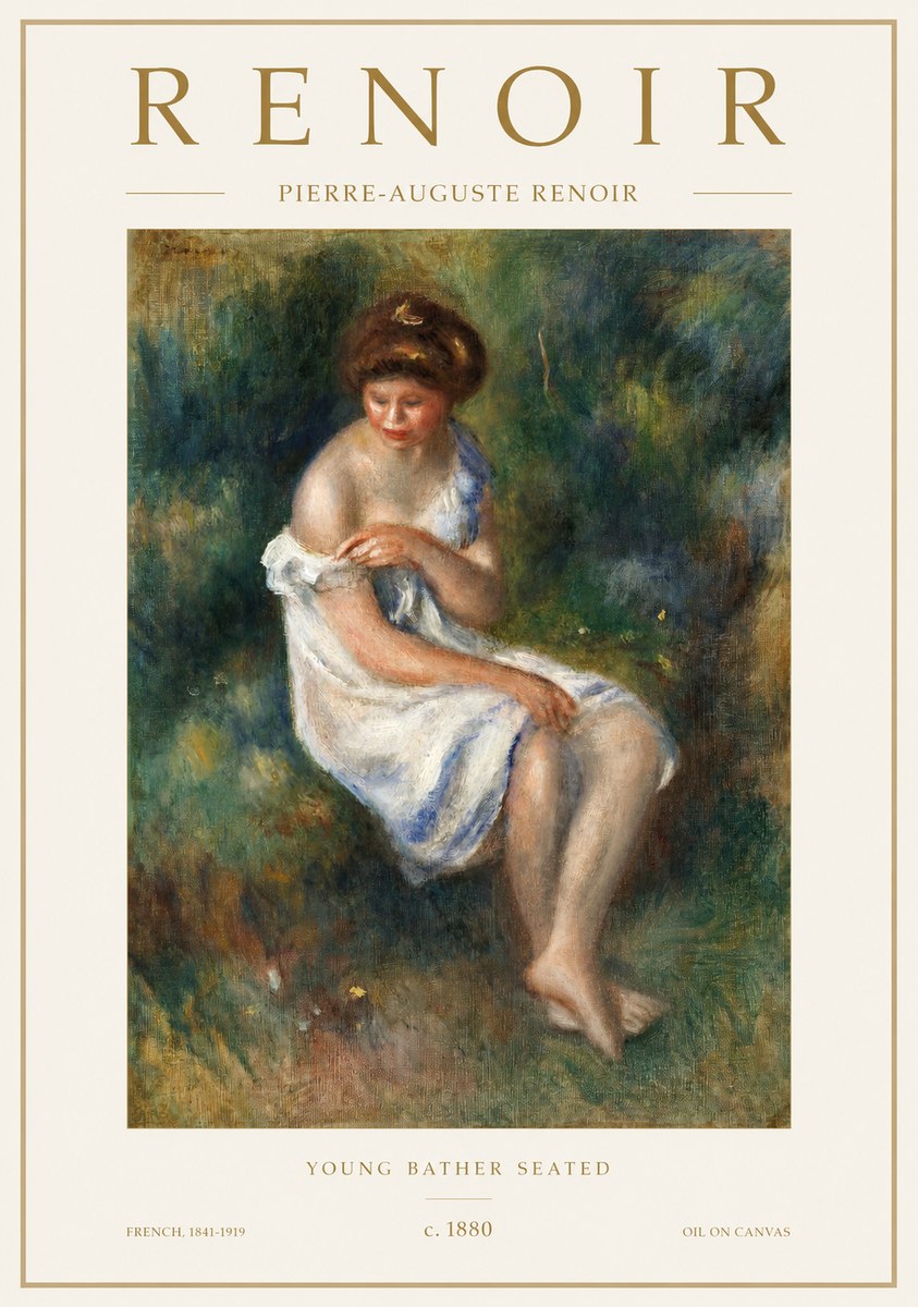 Renoir Young Bather Seated No1 - Juliste
