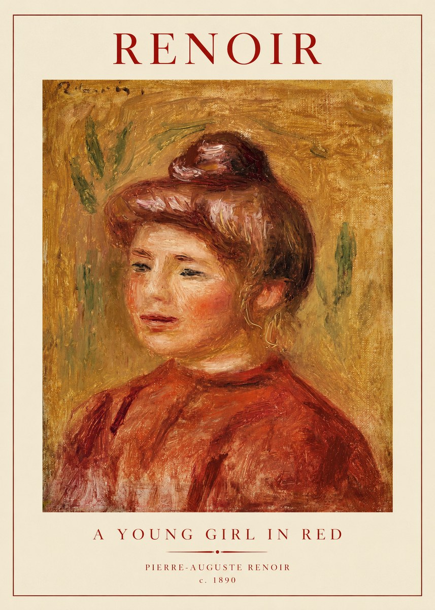 Renoir A Young Girl in Red No1 - Juliste