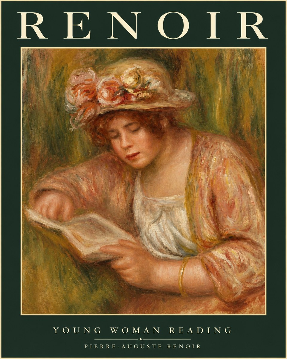Renoir Young Woman Reading No1 - Juliste