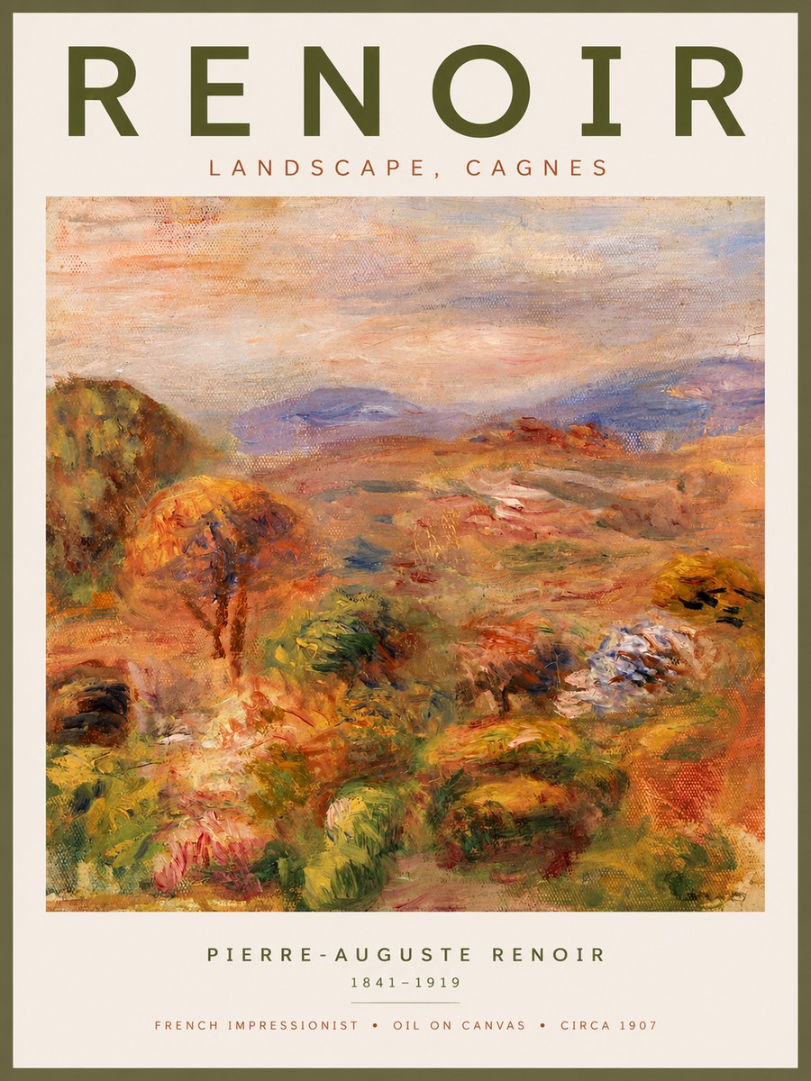 Renoir Landscape, Cagnes No6 - Juliste