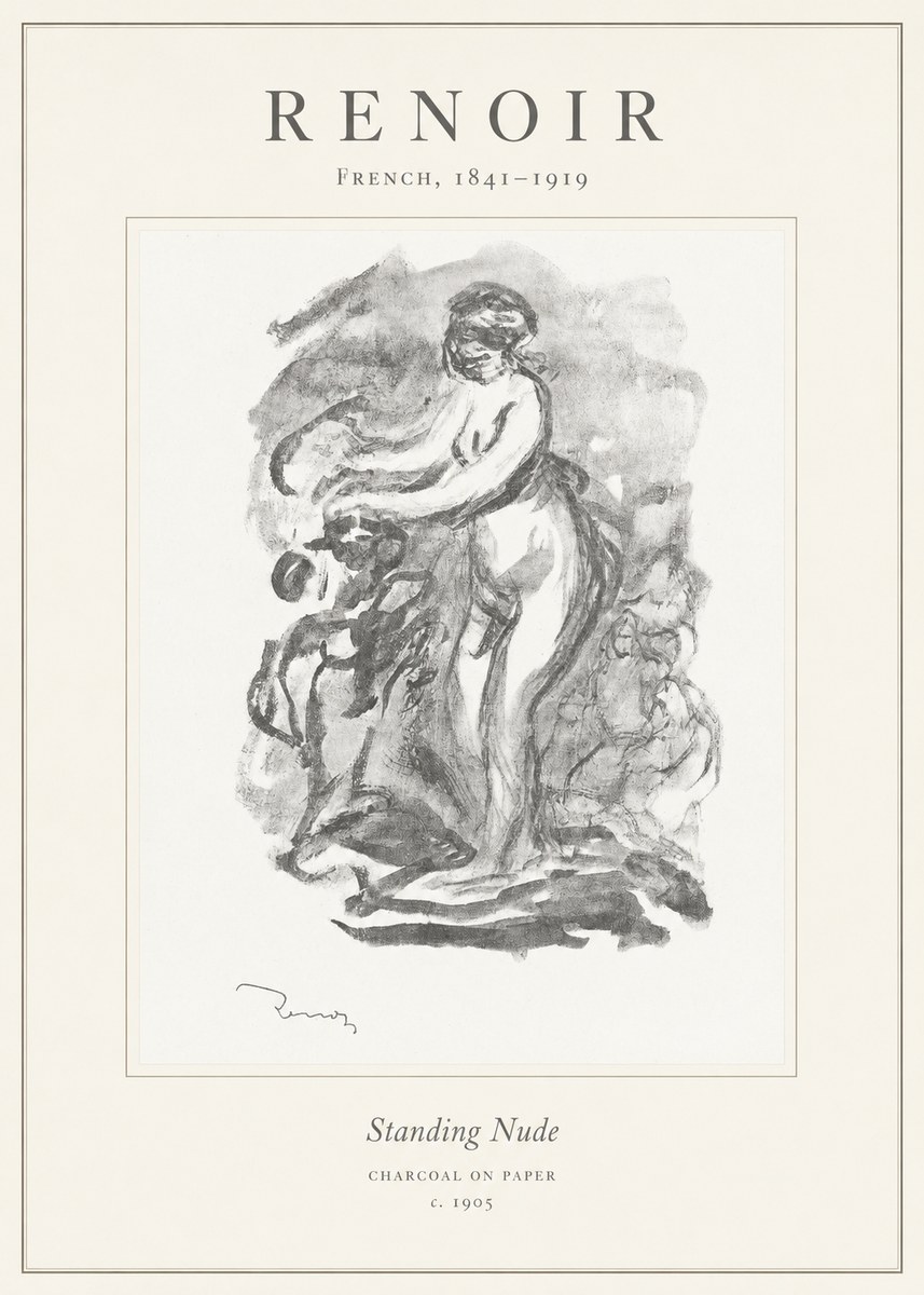 Renoir Standing Nude No1 - Juliste