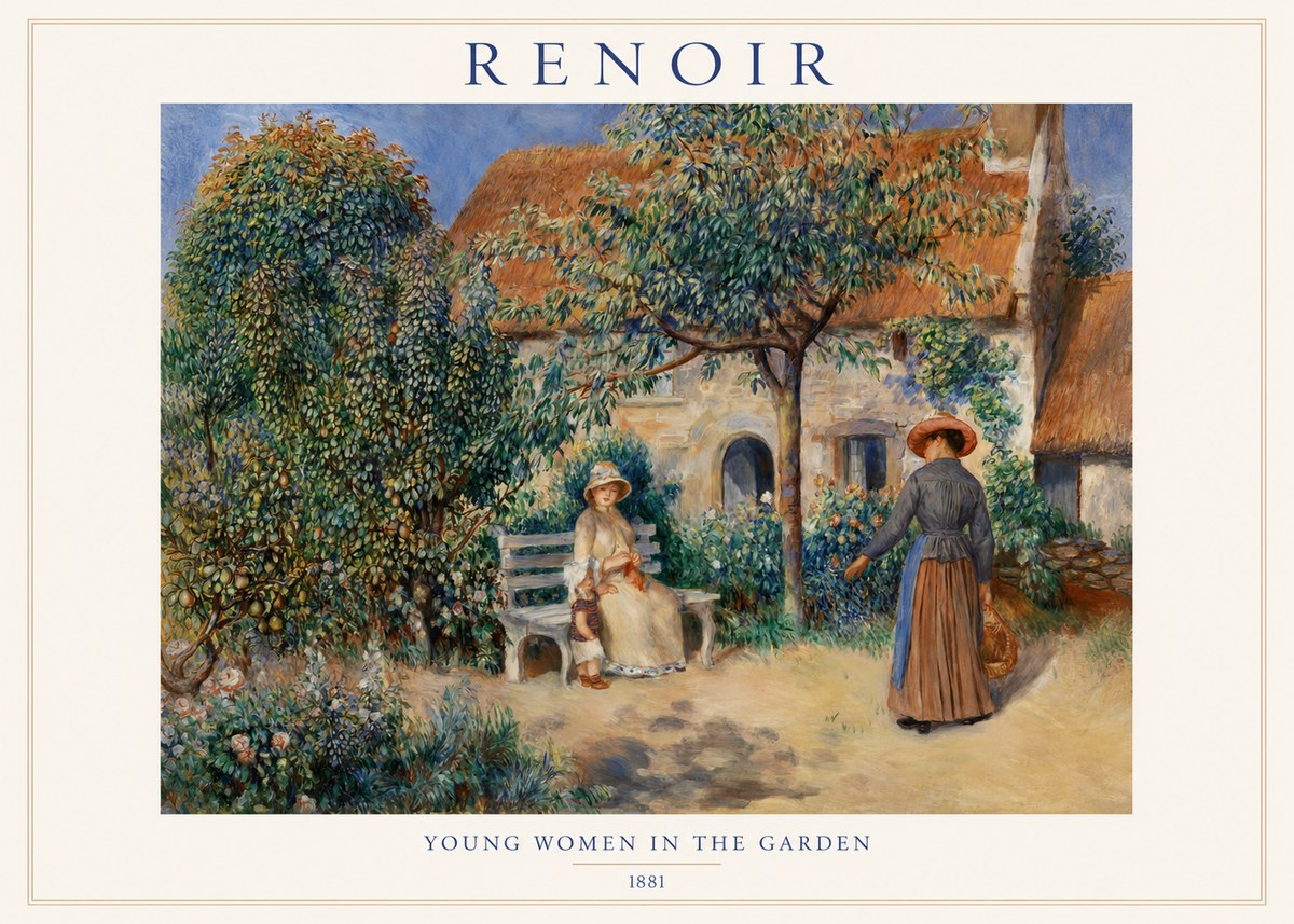 Renoir Young Women in the Garden II No1 - Juliste