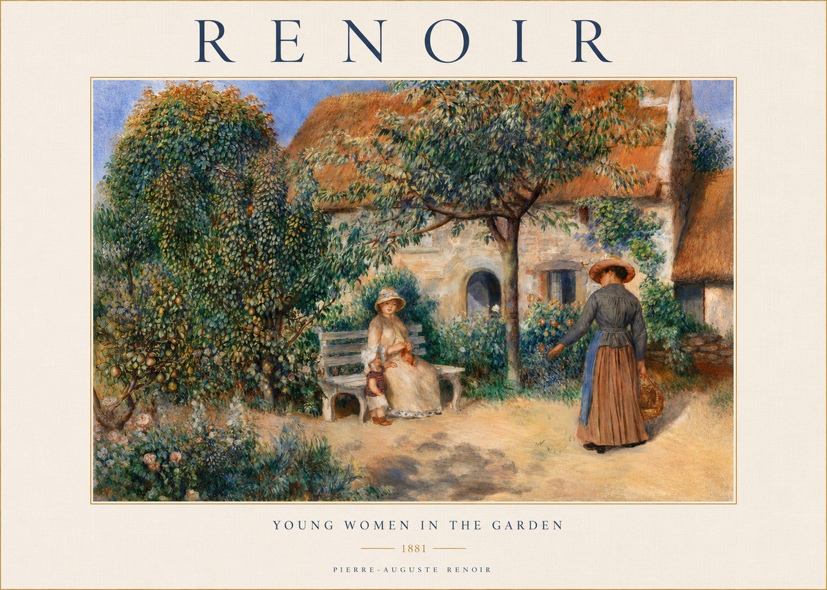 Renoir Young Women in the Garden II No3 - Juliste