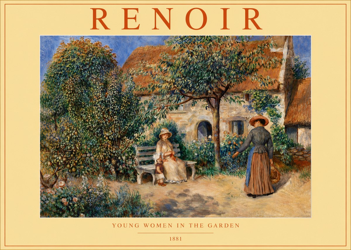 Renoir Young Women in the Garden II No4 - Juliste
