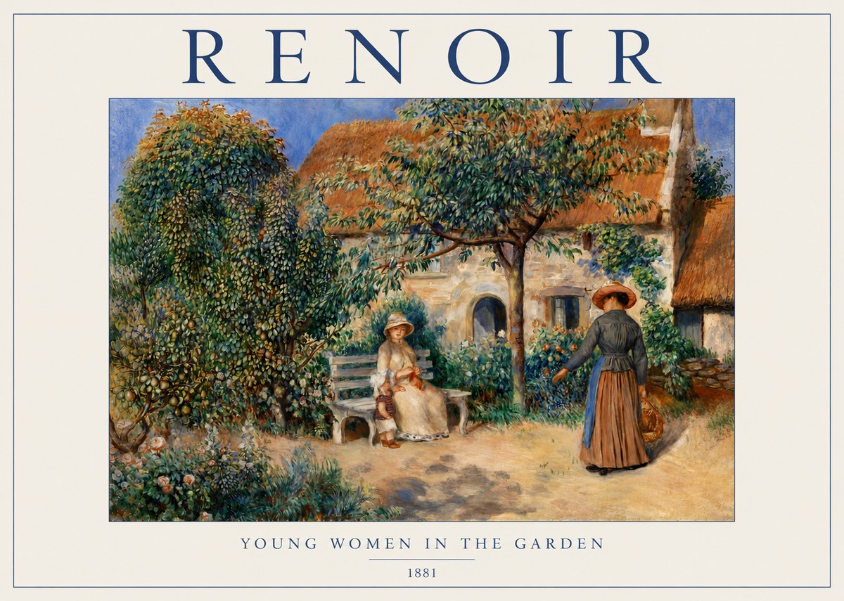 Renoir Young Women in the Garden II No5 - Juliste