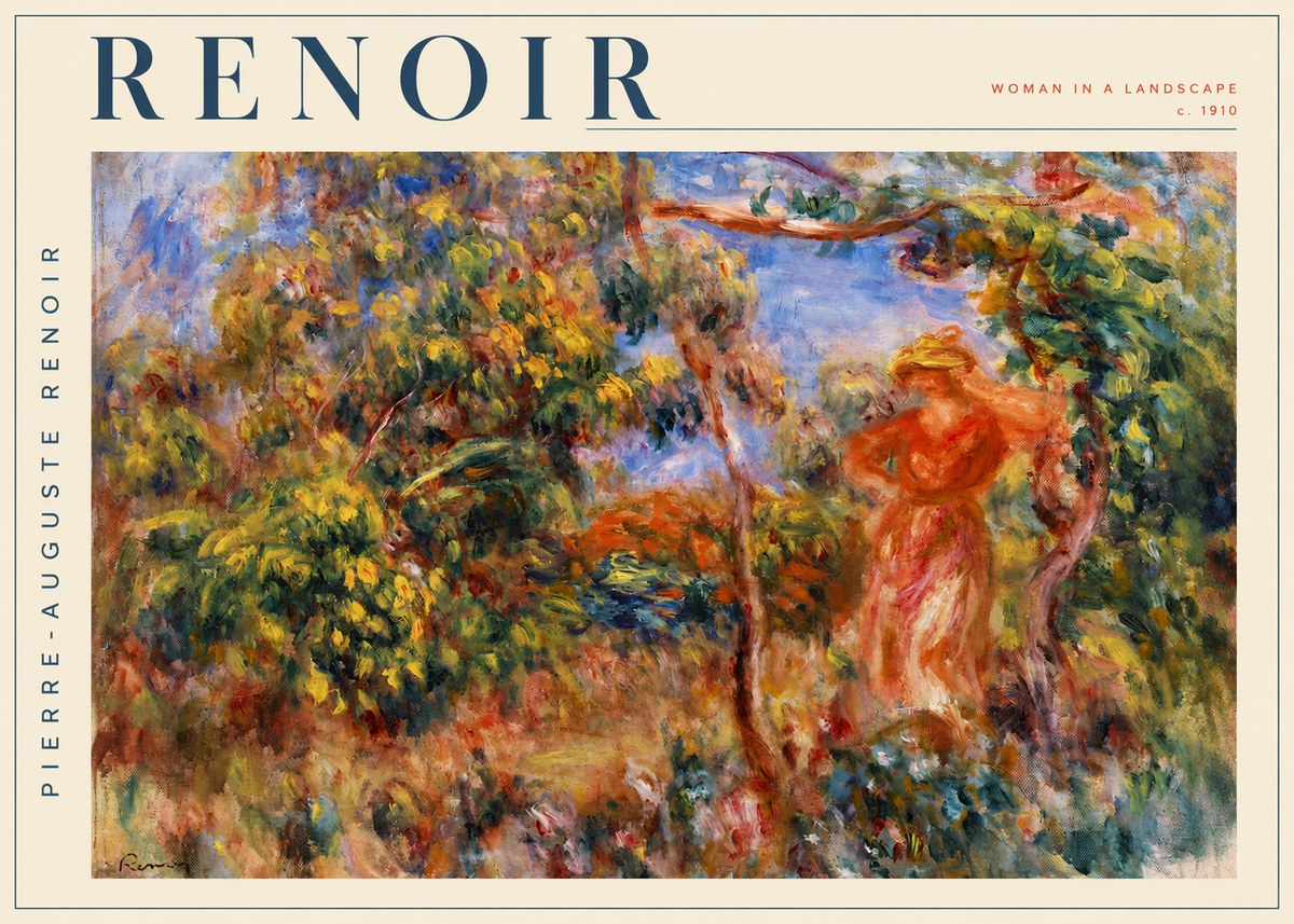 Renoir Woman in a Landscape No2 - Juliste