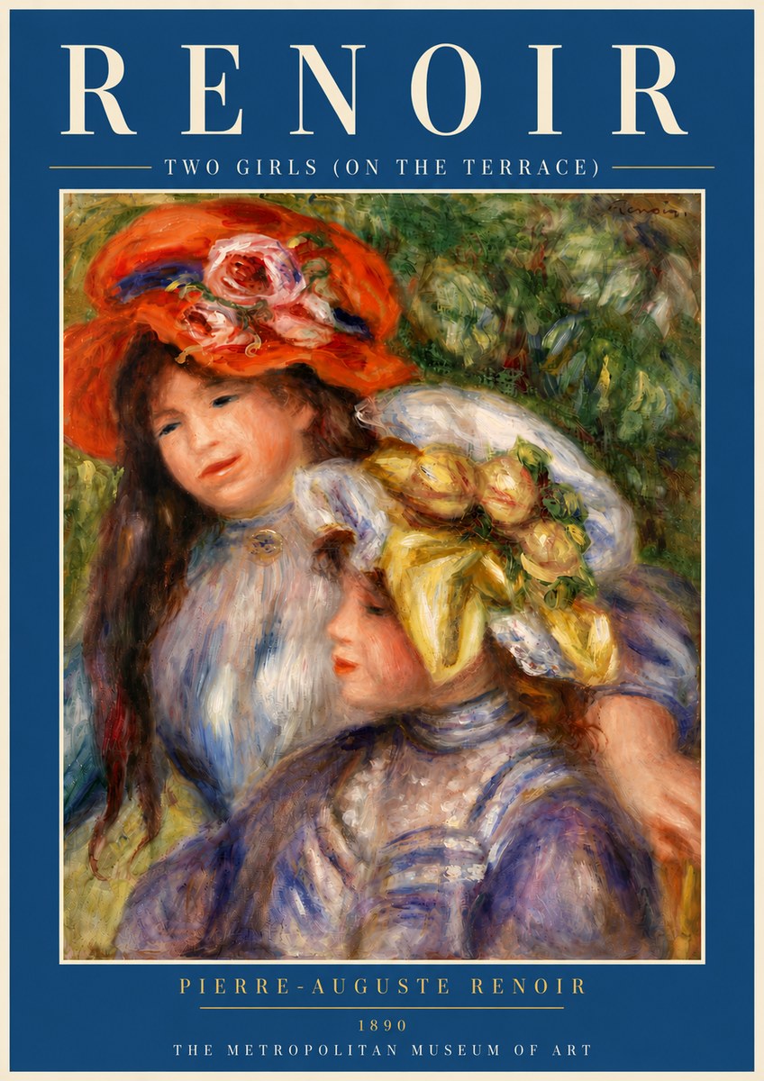 Renoir Two Girls (on the Terrace) No6 - Juliste