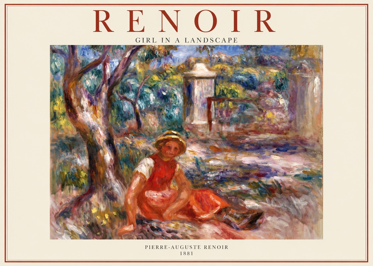 Renoir Girl in a Landscape No1 - Juliste