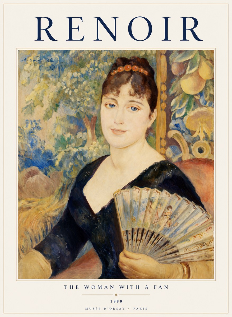 Renoir The Woman with a Fan No1 - Juliste